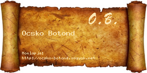 Ocsko Botond névjegykártya